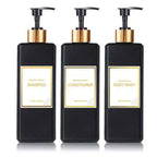 3Piece Bathroom Soap Dispenser Set with Labels