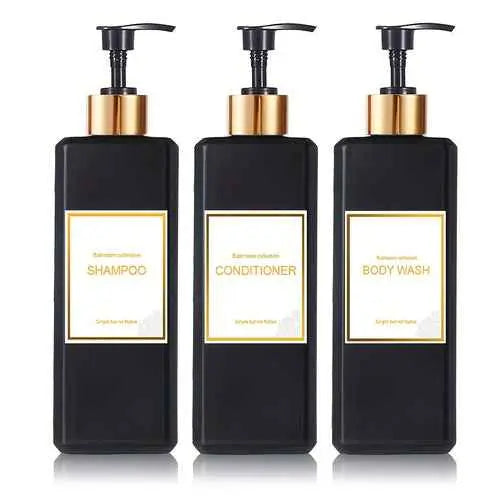 3Piece Bathroom Soap Dispenser Set with Labels