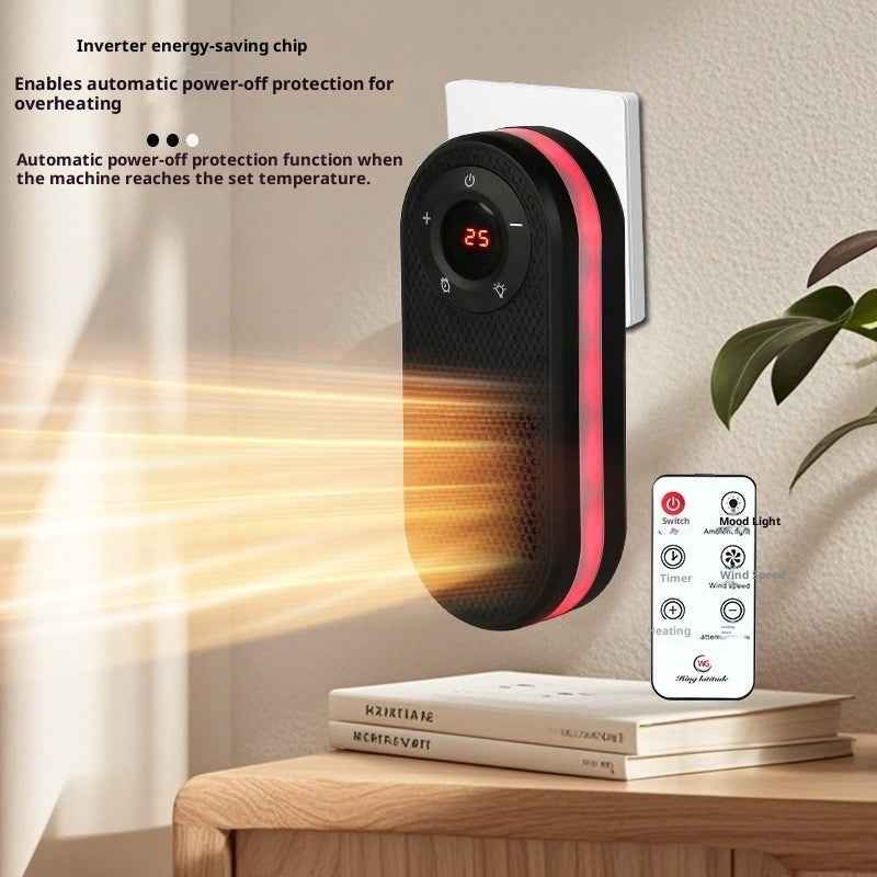 Small Heater 180 Degree Rotatable Electric Heater With Remote LED Display Overheat Protection Warmer With Timer Function