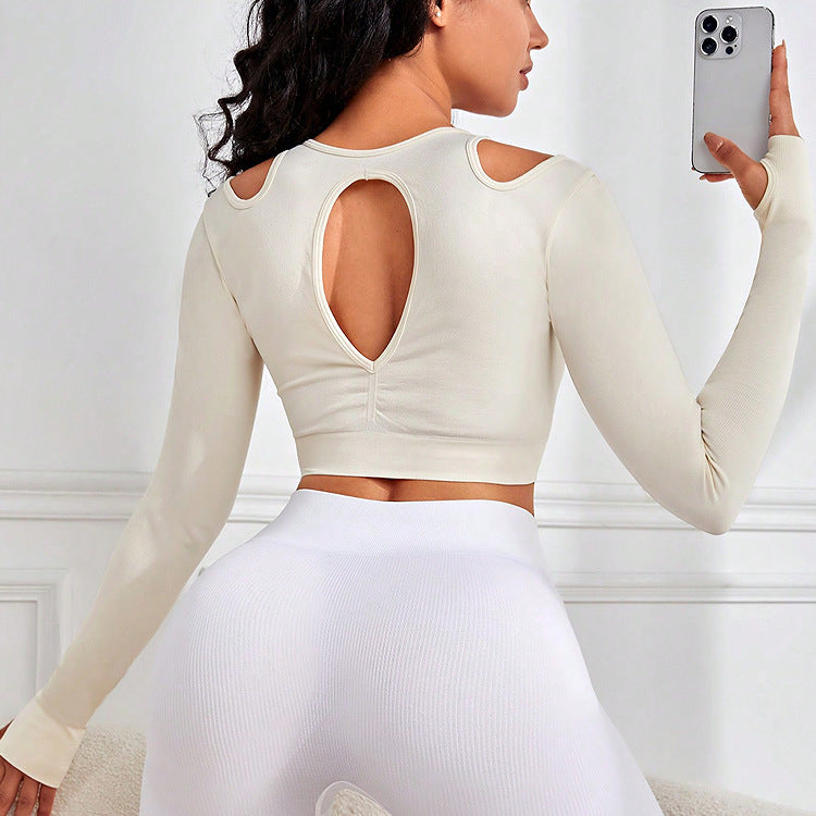 Midriff Outfit Slimming Yoga Clothes Long Sleeve