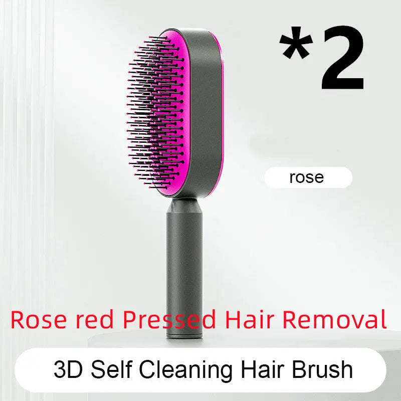 Self Cleaning Hair Brush For Women One-key Cleaning Hair Loss
