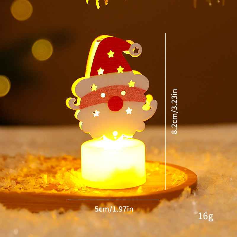 LED Electronic Candle Lights Christmas Trees Santa Claus Snowmen Creative Candles Small Night Lights Home Decorative Ornaments