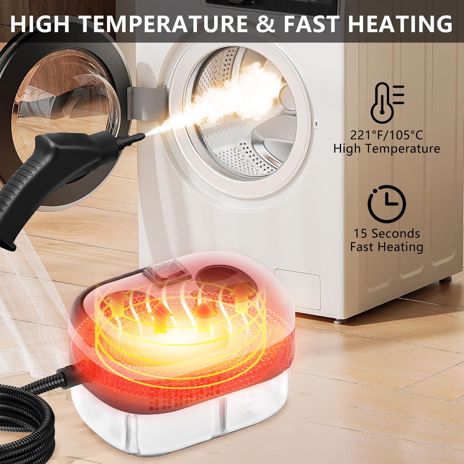 Handheld Steam Cleaner, Steamer For Cleaning, 2500W Pressurized Steam Cleaner