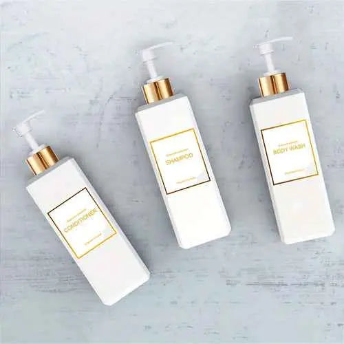 3Piece Bathroom Soap Dispenser Set with Labels