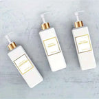 3Piece Bathroom Soap Dispenser Set with Labels