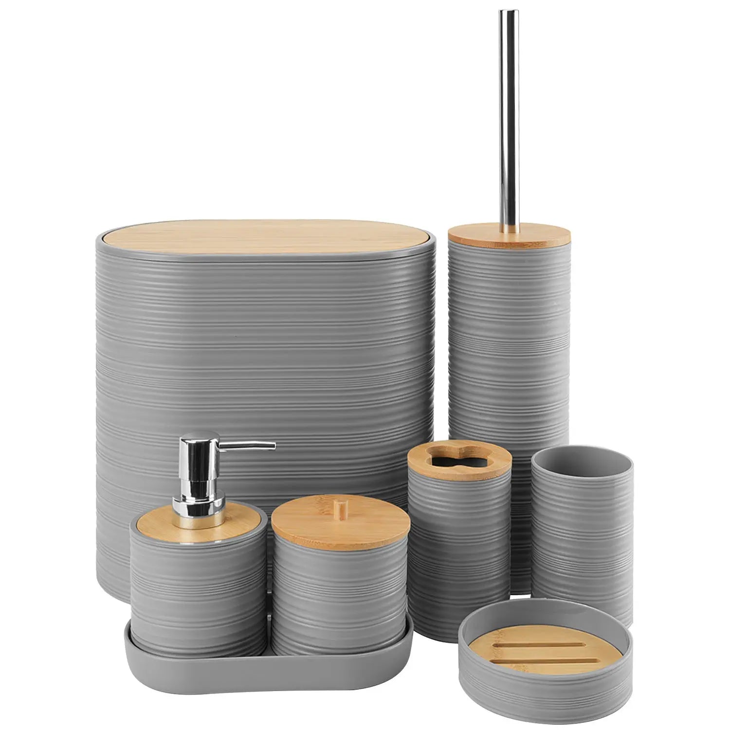 5 Colors Options - Set Of 8Pcs Bathroom Accessories