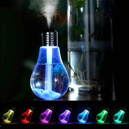 Mini Creative USB Night Light Atomizer Silent Colorful Bulb Humidifier