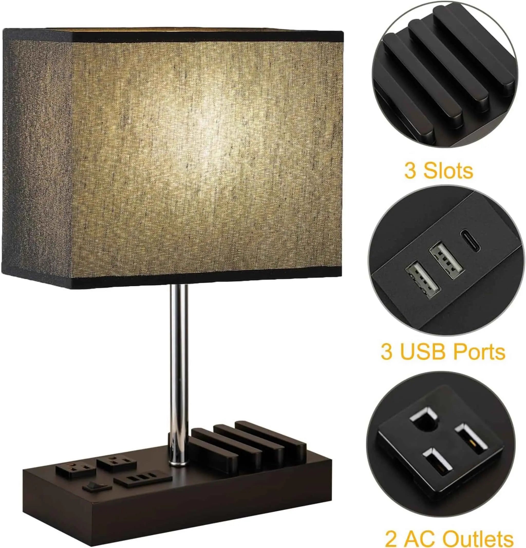 Multi-Functional USB Table Lamp with Charging Ports & Phone Stand