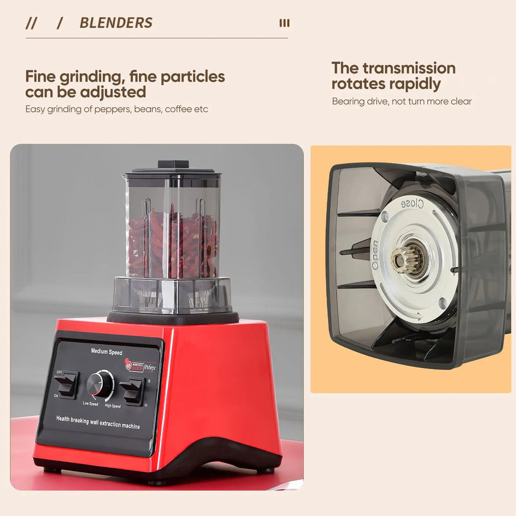 9500W Powerful Blender Mixer Juicer Smoothie Maker Table Blenders 3in1 Container Food Processor Blender Mixer for Ice Nut Fruit