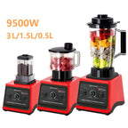 9500W Powerful Blender Mixer Juicer Smoothie Maker Table Blenders 3in1 Container Food Processor Blender Mixer for Ice Nut Fruit