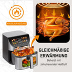 8.5L Smart Machine Hot Fryer Multi Function Air Fryers Smart Electric Viewing Window & Oven Oilless Cooker,LED Touch Control