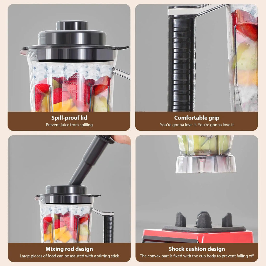 9500W Powerful Blender Mixer Juicer Smoothie Maker Table Blenders 3in1 Container Food Processor Blender Mixer for Ice Nut Fruit