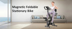 Foldable Exercise Bike 8 Resistance Exercise Bike With Heart Rate Sensors LCD Stationary Fitness Bicycle for Indoor Cycling
