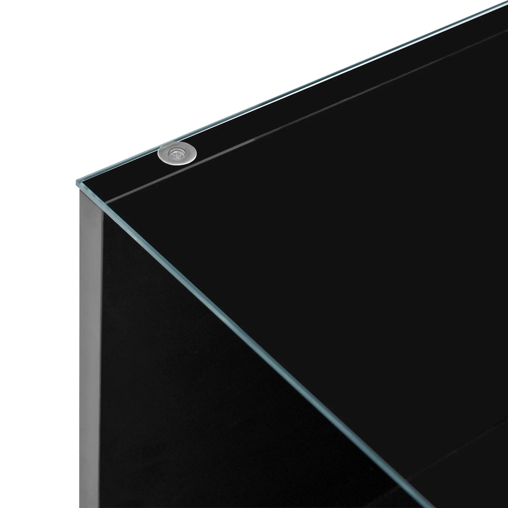Table Basse LED 16 couleurs 2 tiroirs niches ouvertes structure robuste salon panneau particules noir
