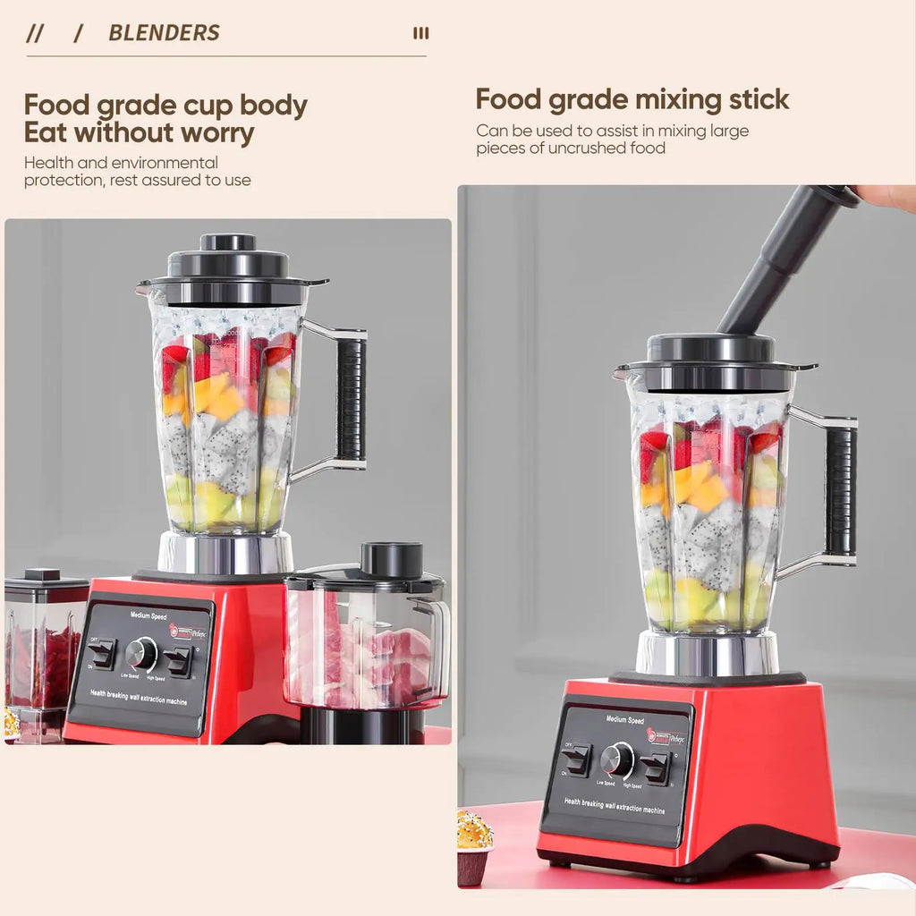 9500W Powerful Blender Mixer Juicer Smoothie Maker Table Blenders 3in1 Container Food Processor Blender Mixer for Ice Nut Fruit