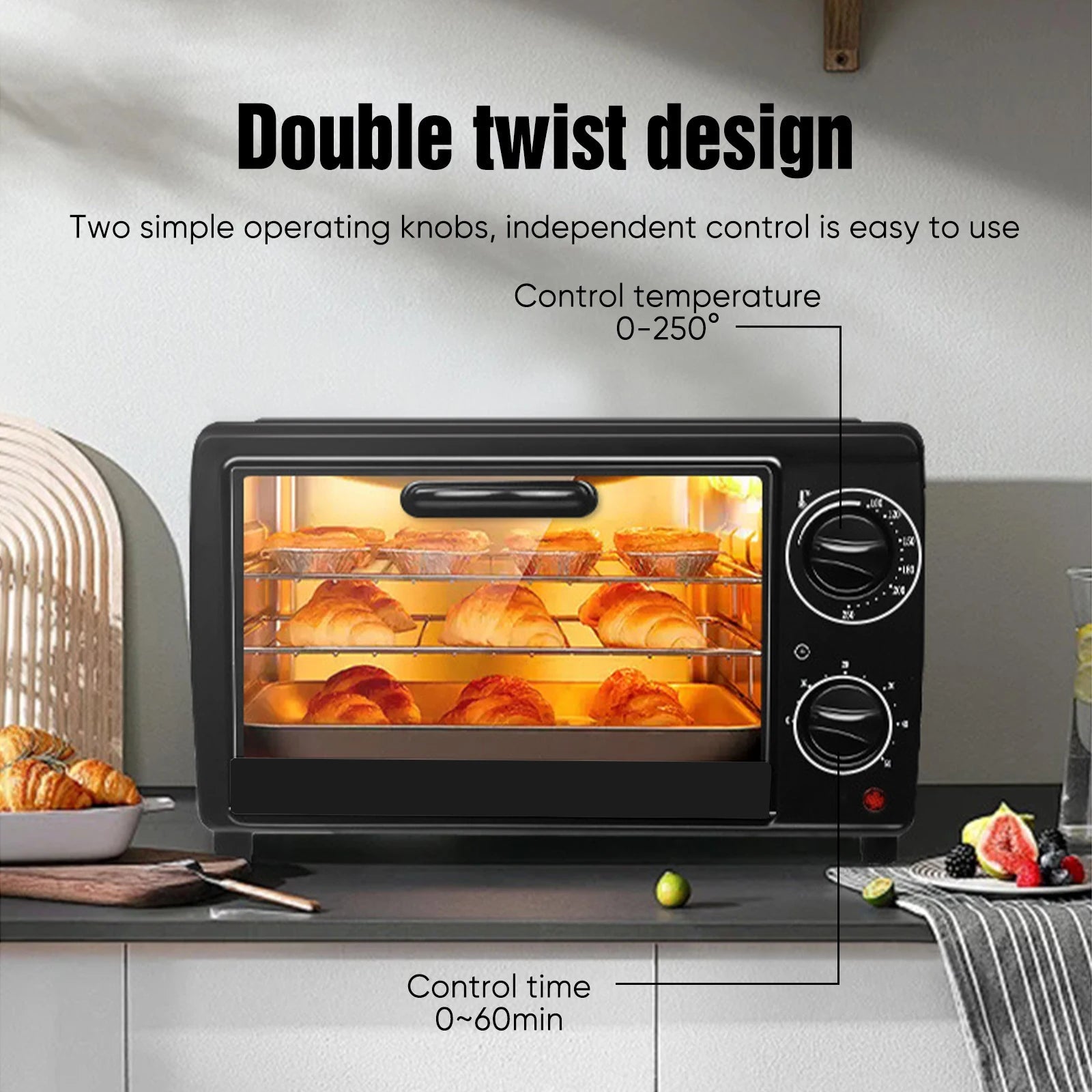 13L Oven Baking Multi-Functional Household Air Fryer & Mini Oven 700W