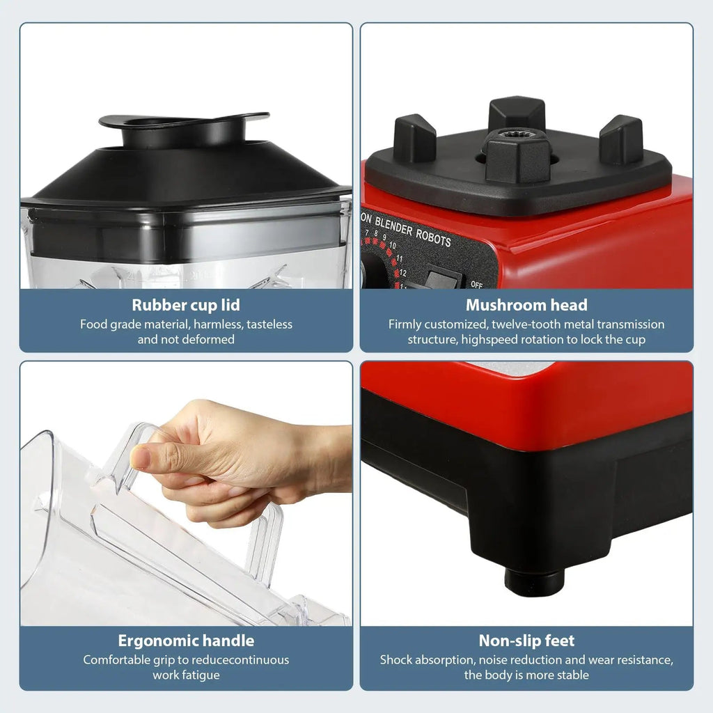 2000W Professional Smart Blender Stationary Mixer Juicer Food Processor Ice Smoothies Crusher