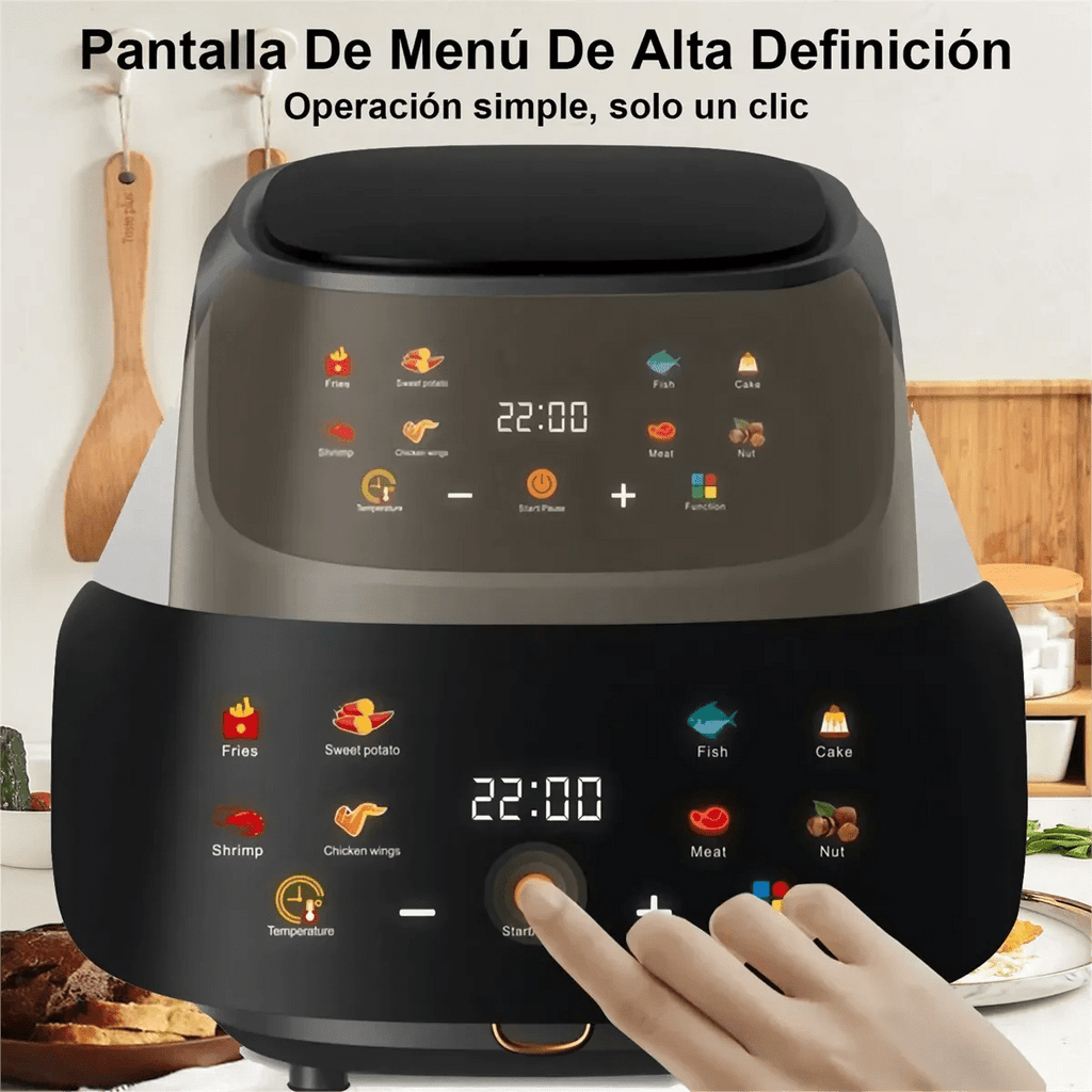 2400W 8L Air Fryer, Oil-Free Electric Cooking With LED Display, 8 Modes, Non-Stick Surface, Ideal For Fries, Chicken, Meat, Fish