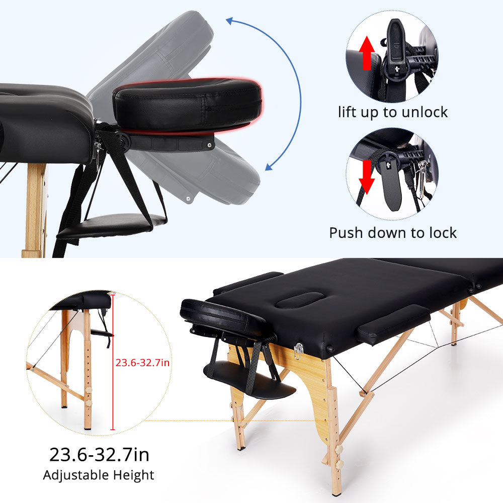 2 klappbare, verstellbare Massagetische