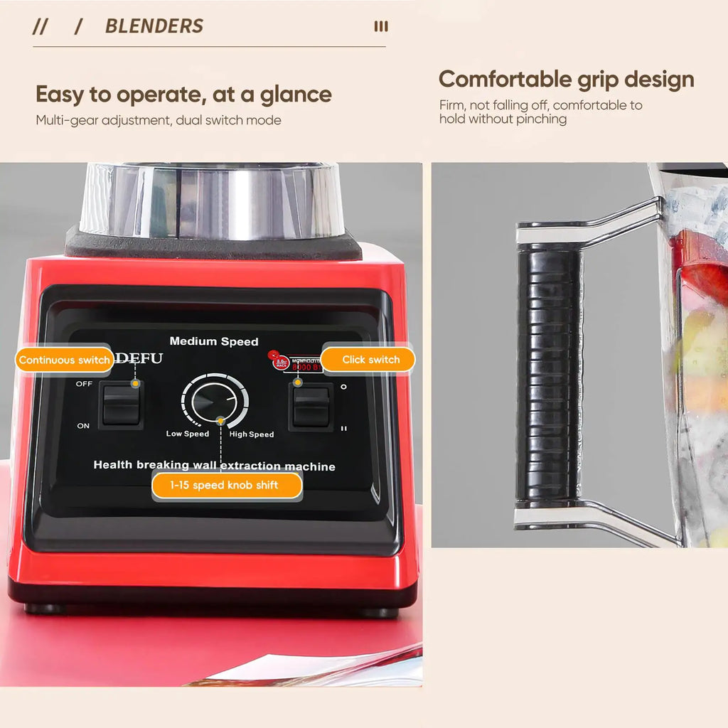 9500W Powerful Blender Mixer Juicer Smoothie Maker Table Blenders 3in1 Container Food Processor Blender Mixer for Ice Nut Fruit