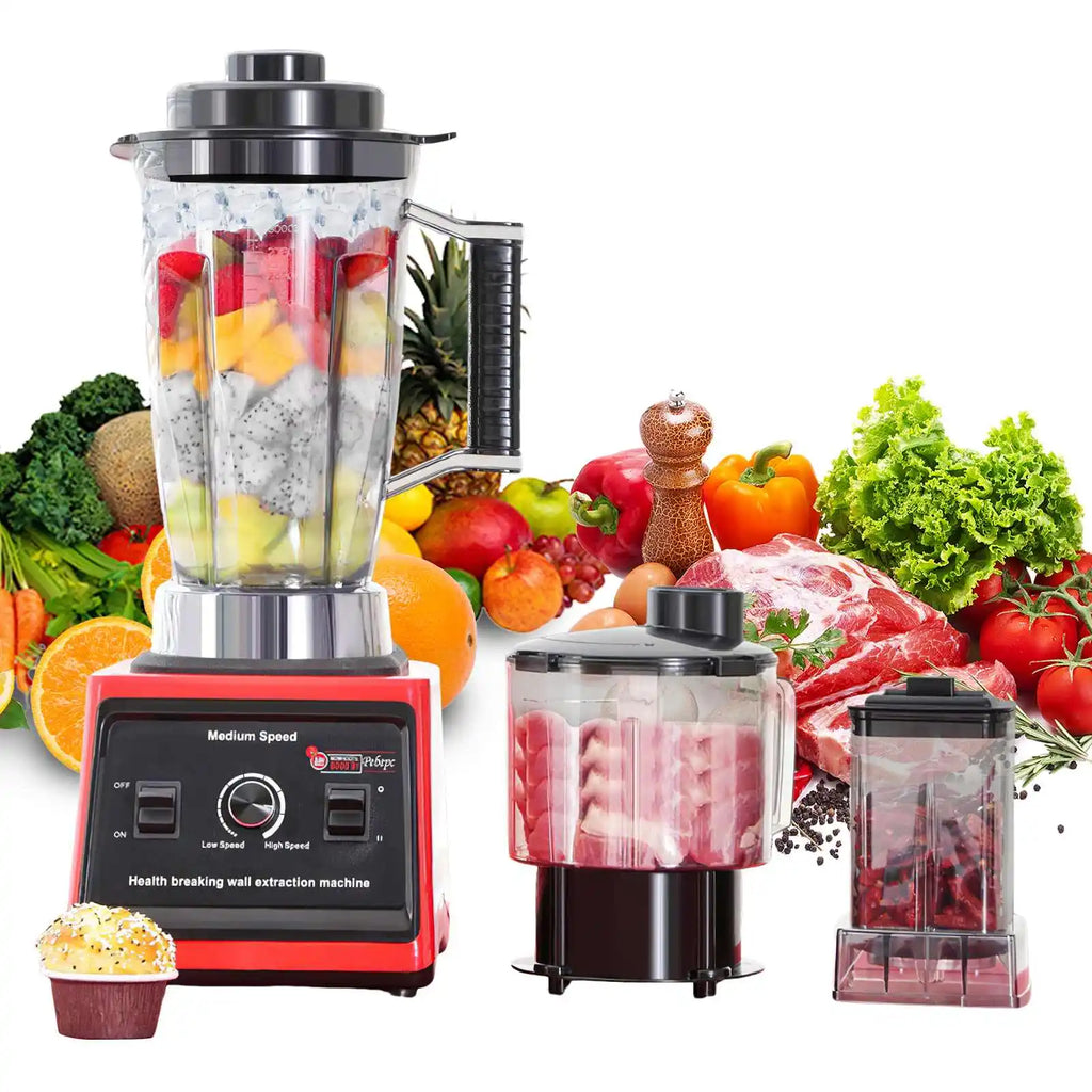 9500W Powerful Blender Mixer Juicer Smoothie Maker Table Blenders 3in1 Container Food Processor Blender Mixer for Ice Nut Fruit