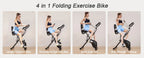 Foldable Exercise Bike 8 Resistance Exercise Bike With Heart Rate Sensors LCD Stationary Fitness Bicycle for Indoor Cycling