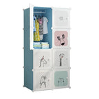 Kids Modular Wardrobe,8/12 Cube DIY Plastic Coat Rack with Doors, Versatile For Bedroom