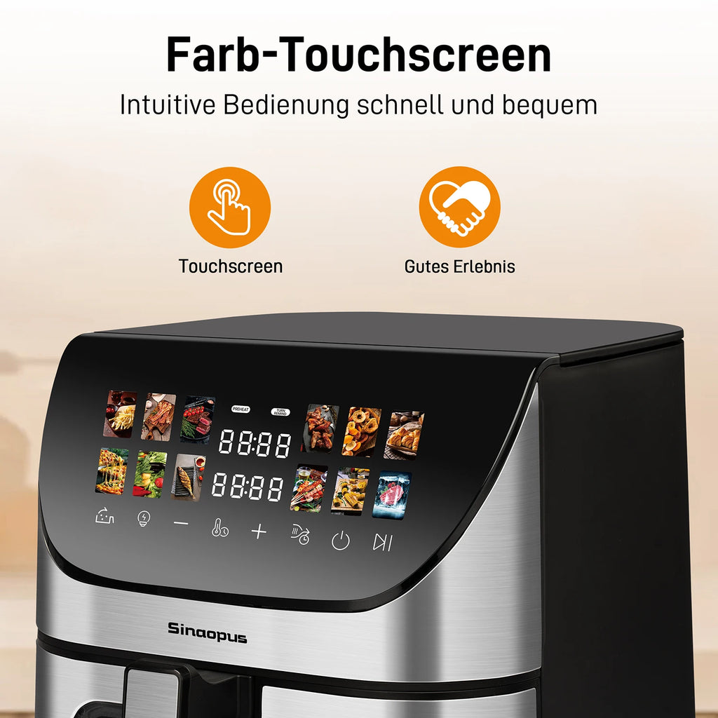 8.5L Smart Machine Hot Fryer Multi Function Air Fryers Smart Electric Viewing Window & Oven Oilless Cooker,LED Touch Control