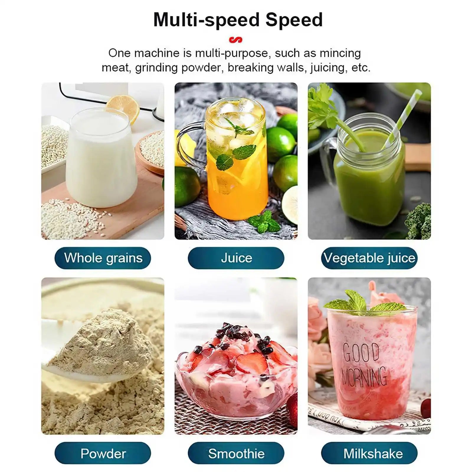 2000W Professional Smart Blender Stationary Mixer Juicer Food Processor Ice Smoothies Crusher