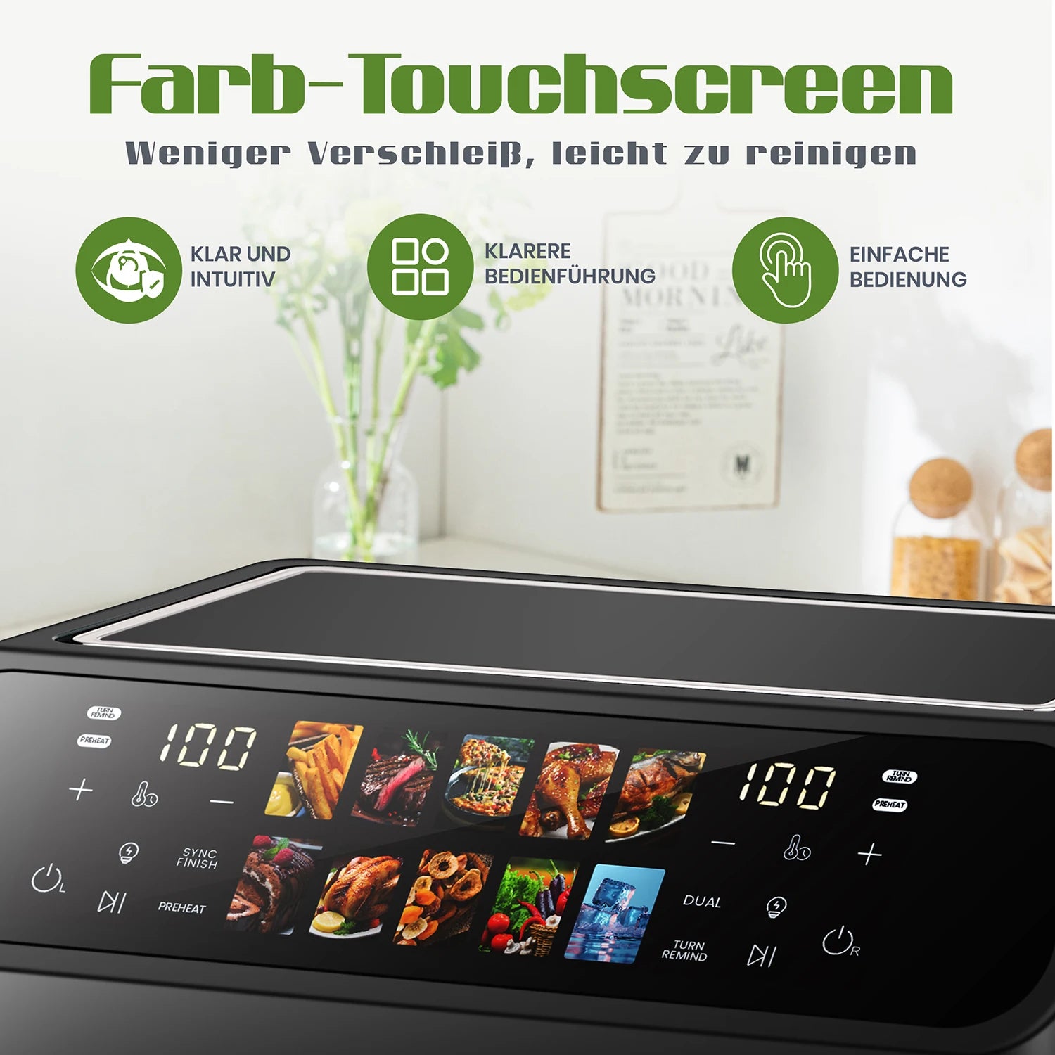 Air Fryers 9L Dual Basket Oven Oilless Cooker with LED Touch Control,Visible Window,10-In-1 Multifunction,Family Smart Air Fryer