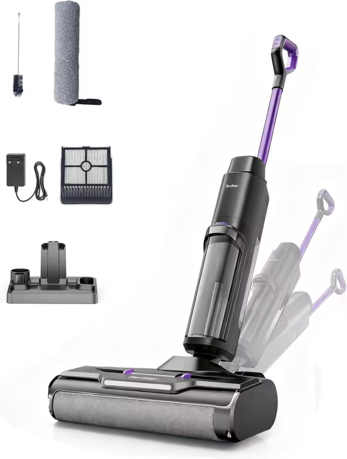 Redkey W15 Cordless Vacuum Cleaner, Wet & Dry, 35-Min Runtime, Self-Cleaning, Dual Water Tank,Self-Cleaning,Smart Dirt Detection