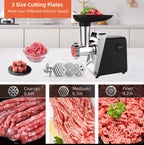 Electric Meat Grinder with 3 Stainless Steel Cutting Plates, Cookie and Sausage Chopper for Home Kitchen, Christmas Dinner Tools
