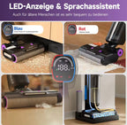 Redkey W15 Cordless Vacuum Cleaner, Wet & Dry, 35-Min Runtime, Self-Cleaning, Dual Water Tank,Self-Cleaning,Smart Dirt Detection
