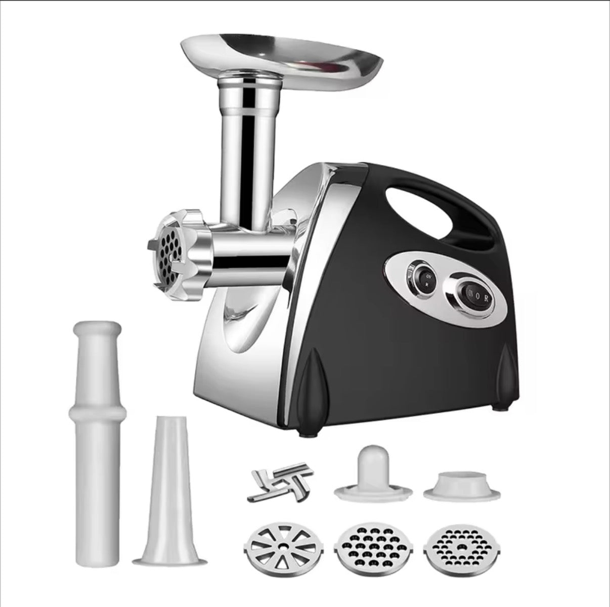 Electric Meat Grinder with 3 Stainless Steel Cutting Plates, Cookie and Sausage Chopper for Home Kitchen, Christmas Dinner Tools