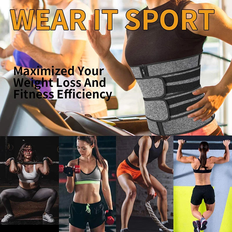 Neoprene Sauna Waist Trainer Corset Sweat Belt for Women Weight Loss Compression Trimmer Workout Fitness - Motionshop