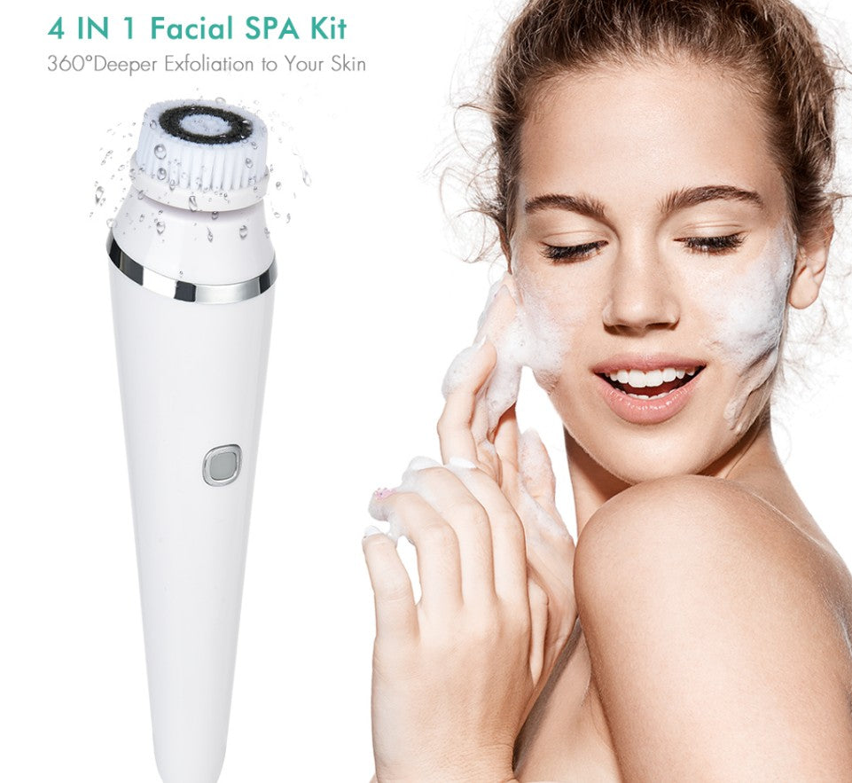 New 4 in 1 Electric Face Cleaner Machine Face Cleaning Brush Scrubber Facial Cleansing Brush - Motionshop