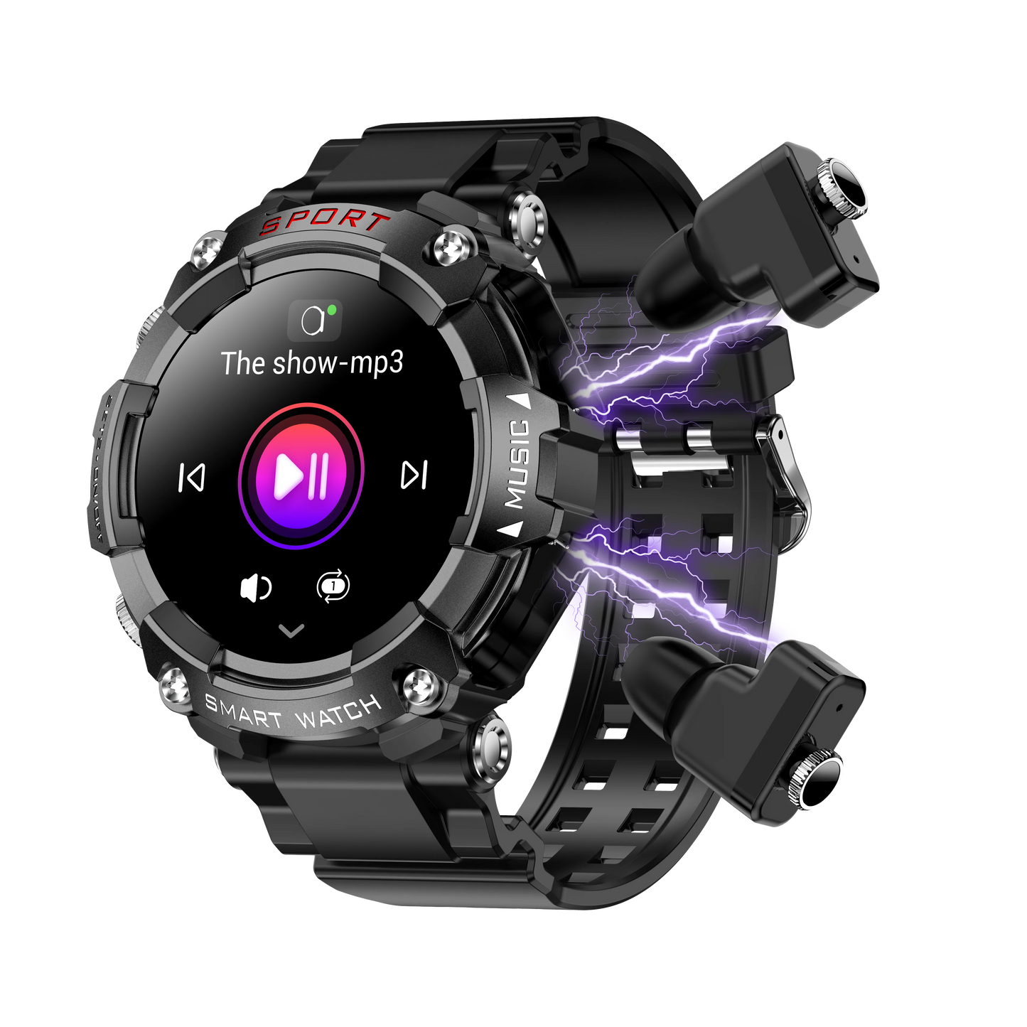 2-in-1-Smartwatch T69 mit Bluetooth-Ohrhörern