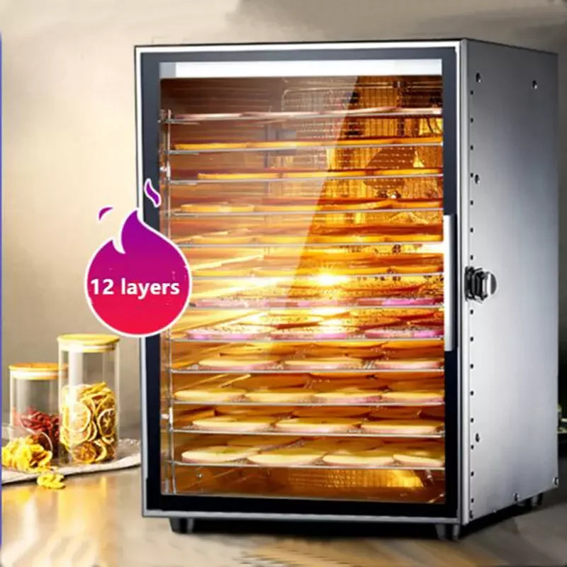 220V Dry Fruit Machine Food Dehydration Dryer Fruit Dryer Commercial Stainless Steel Food Dryer Dried Vegetables Pet Snacks