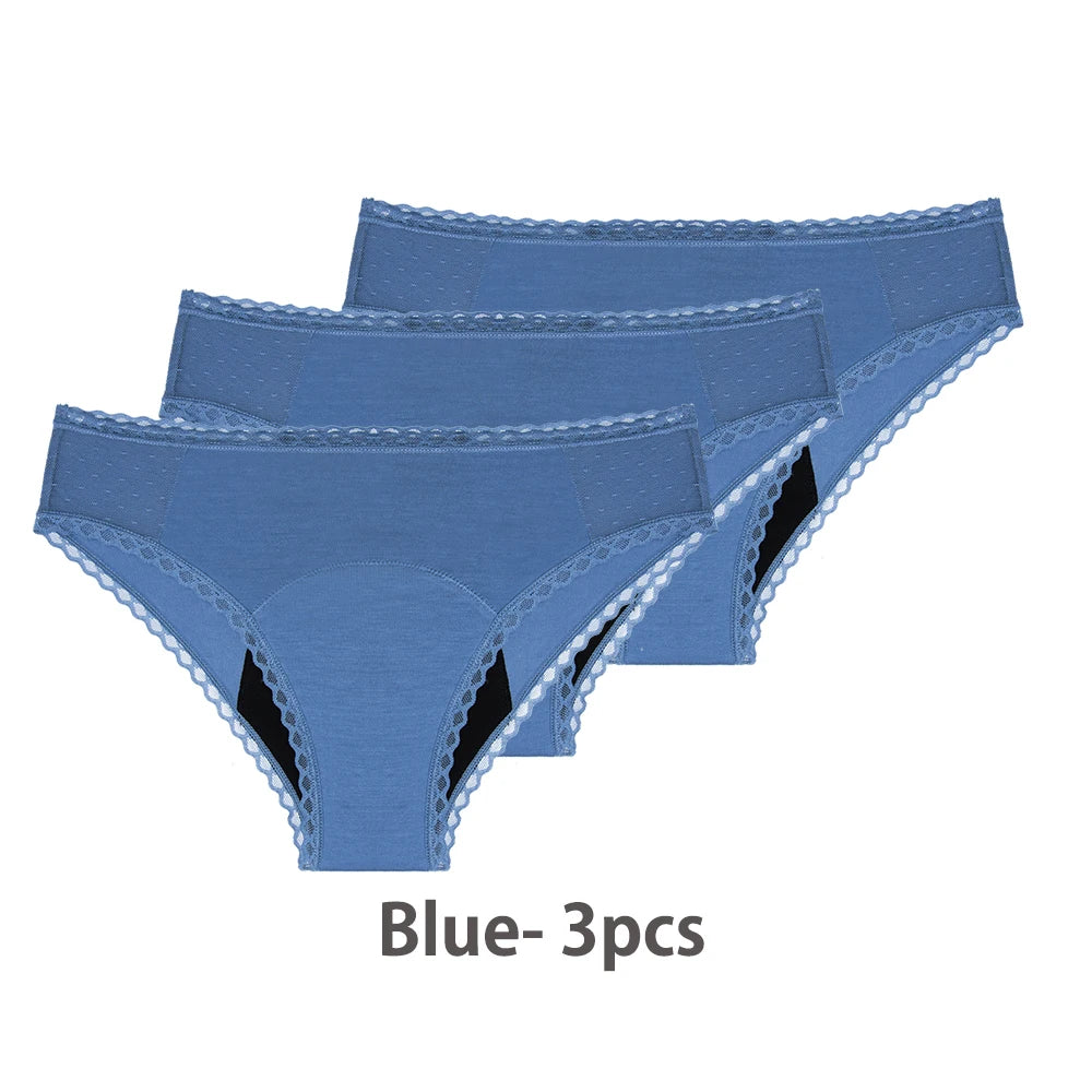 3Pcs/Set Absorbent Menstrual Panties - Motionshop