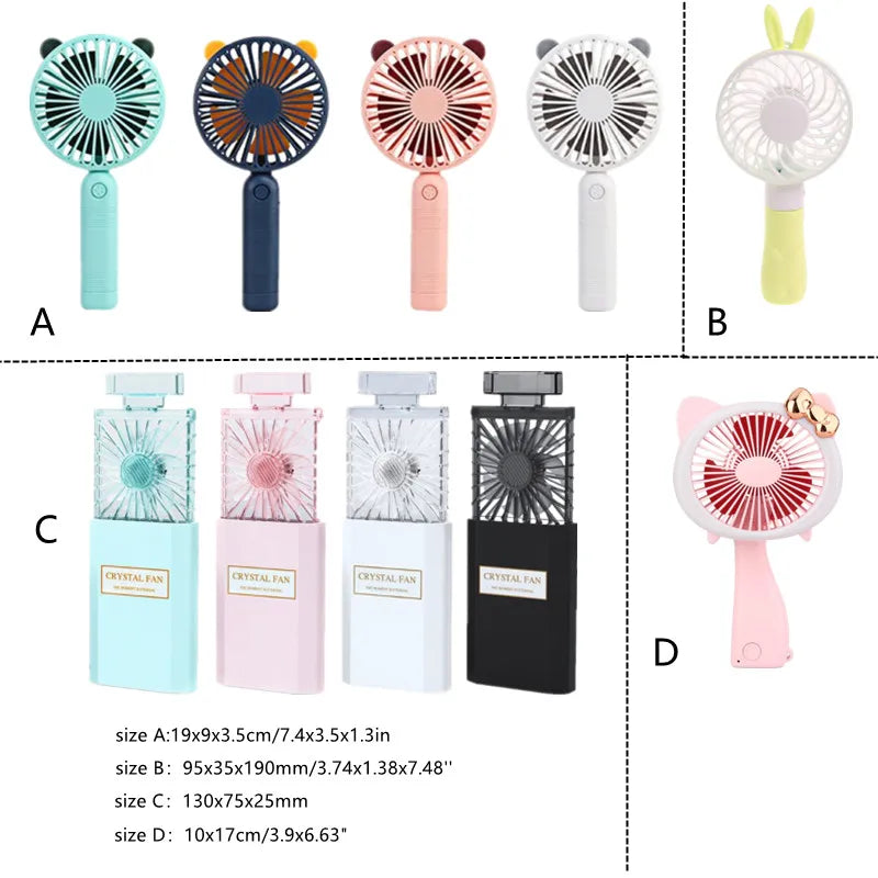 Mini Hand Fan with LED Light – USB Rechargeable Travel Fan | Motionshop - Motionshop