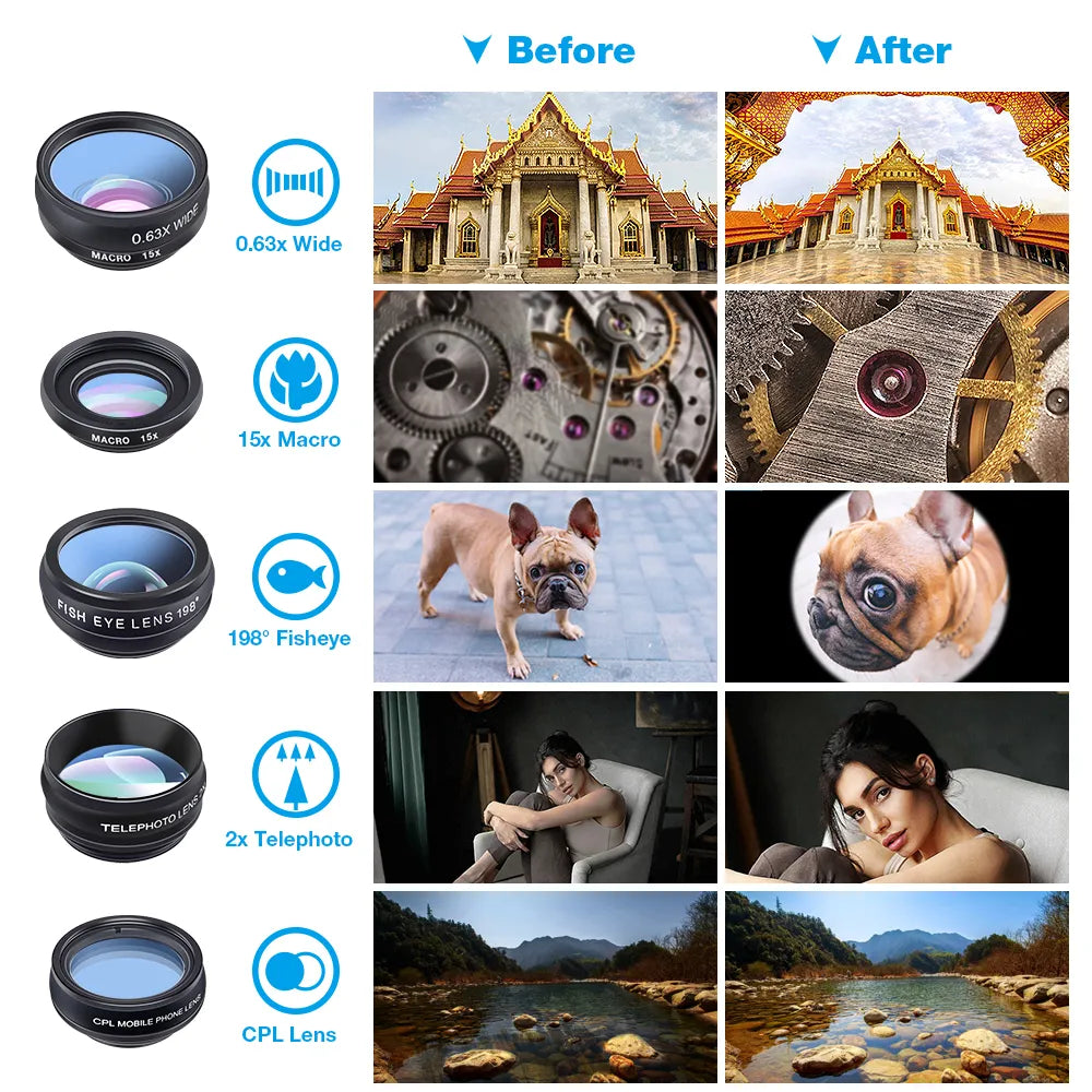 SnapPro Lens Kit – Wide Angle &amp; Macro for Smartphones | Motionshop - Motionshop