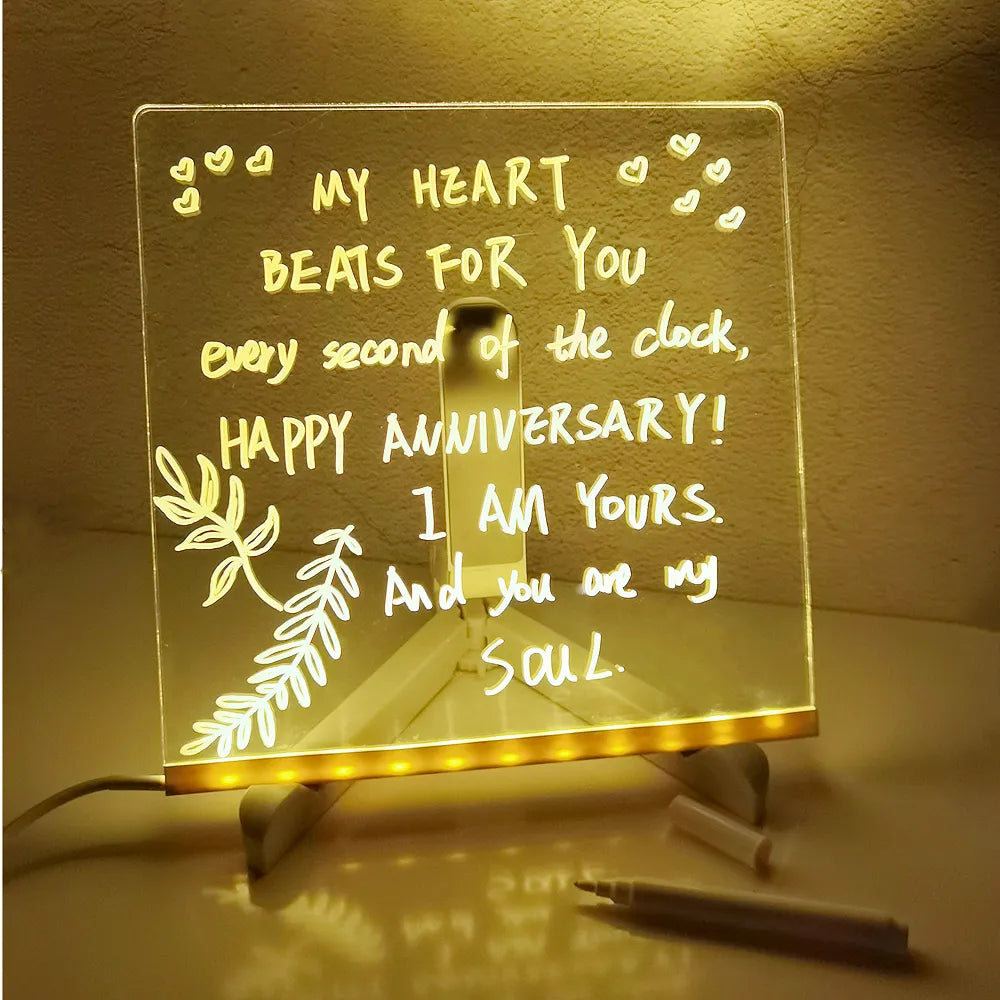 Personalized LED Message Board – Erasable Night Light Gift - Motionshop