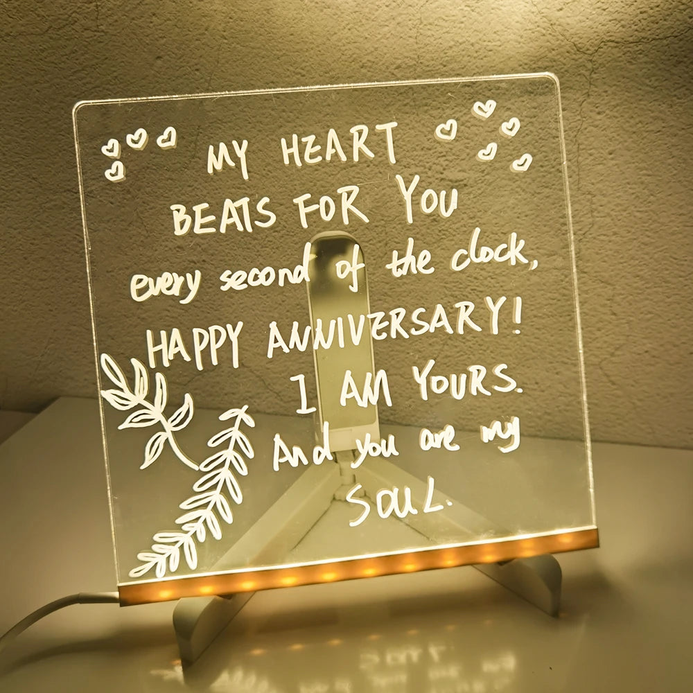 Personalized LED Message Board – Erasable Night Light Gift - Motionshop