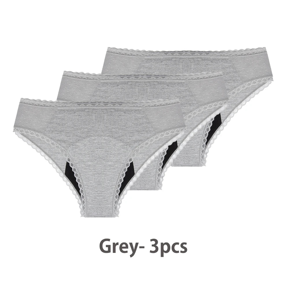 3Pcs/Set Absorbent Menstrual Panties - Motionshop