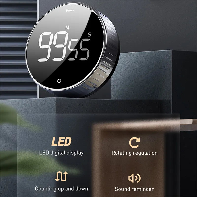 LED Digital Kitchen Timer for Cooking Shower Study Stopwatch Alarm - Motionshop