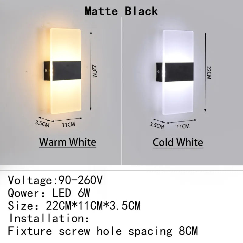 Mini-LED-Acryl-Wandleuchte AC90-260V