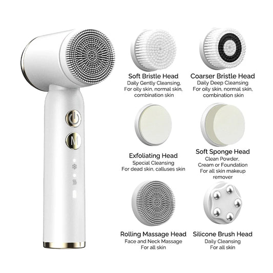 6-in-1 Face Cleansing Brush – Electric Skin Care & Massage Kit - Motionshop