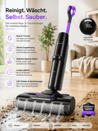 Redkey W15 Cordless Vacuum Cleaner, Wet & Dry, 35-Min Runtime, Self-Cleaning, Dual Water Tank,Self-Cleaning,Smart Dirt Detection