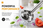 3 in 1 Hand Blender 400W 2 Speed with Whisk 0.50L Chopper 0.65L Measuring Cup Detachable Shaft