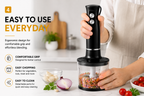 3 in 1 Hand Blender 400W 2 Speed with Whisk 0.50L Chopper 0.65L Measuring Cup Detachable Shaft